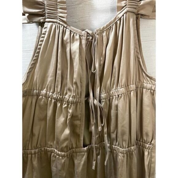 Levate Drawstring Ruched Linen Dress Small - Picture 2 of 5